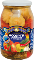 Овощное ассорти  из томатов и патиссонов 