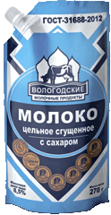 МОЛОКО ЦЕЛЬНОЕ СГУЩЕННОЕ С САХАРОМ «ВОЛОГОДСКИЕ МОЛОЧНЫЕ ПРОДУКТЫ»